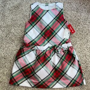 NWT Gymboree Holiday Plaid Sleeveless Dress with Bow size 5T